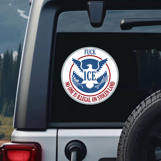 Decal No One Is Illegal On Stolen Land - We Walk On Native Land
