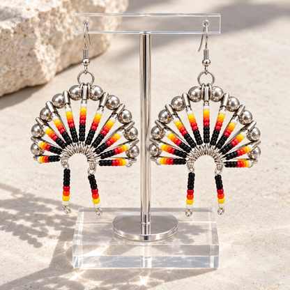 Native Chief Inspired Beaded Earrings - Handmade Tribal Jewelry