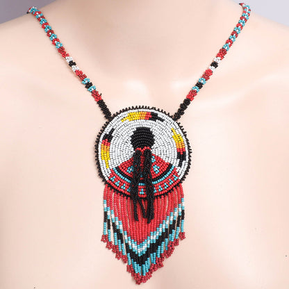 SALE 50% OFF - Premium MMIW Handmade Beaded Necklace Long Native American Style for Women