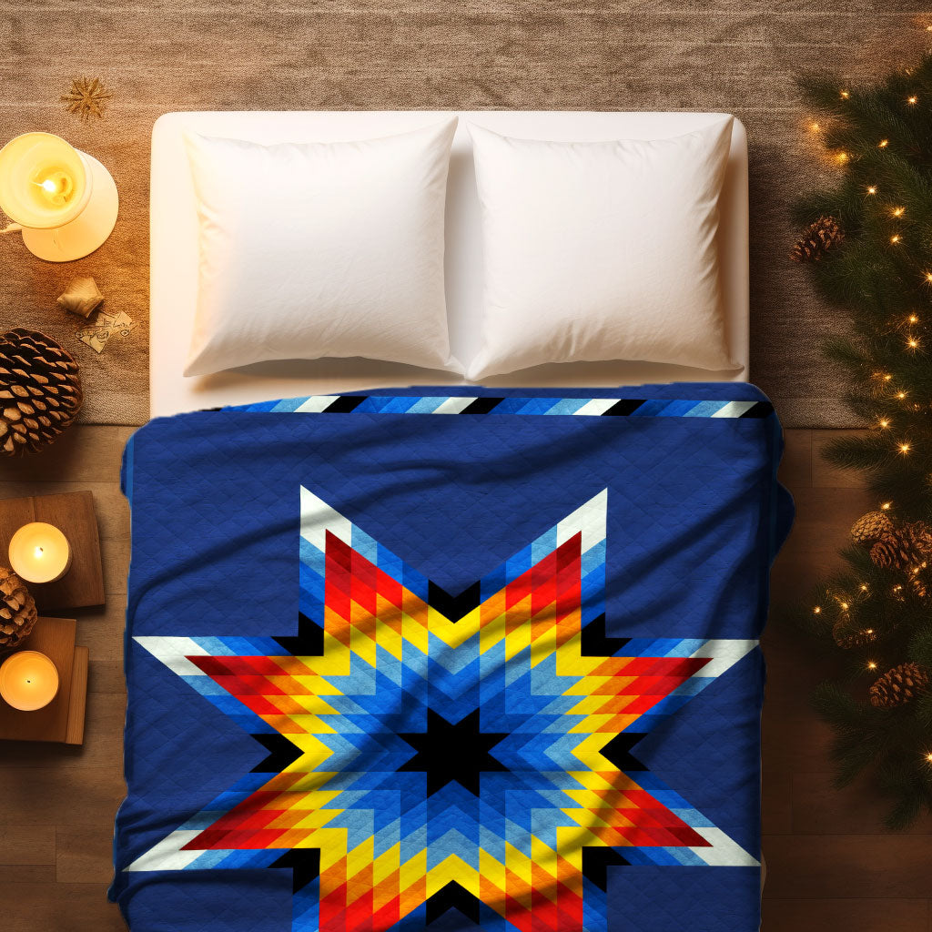 Native Spirit Sacred Star Southwestern Geometric Throw Decor Fleece Blanket