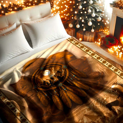 Native American Dreamcatcher Spirit Animals Sacred Vision Design for Blanket