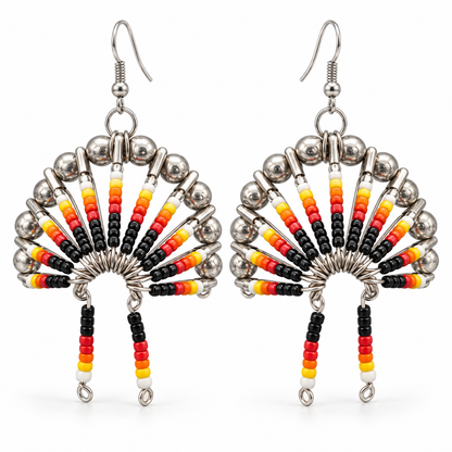 Native Chief Inspired Beaded Earrings - Handmade Tribal Jewelry