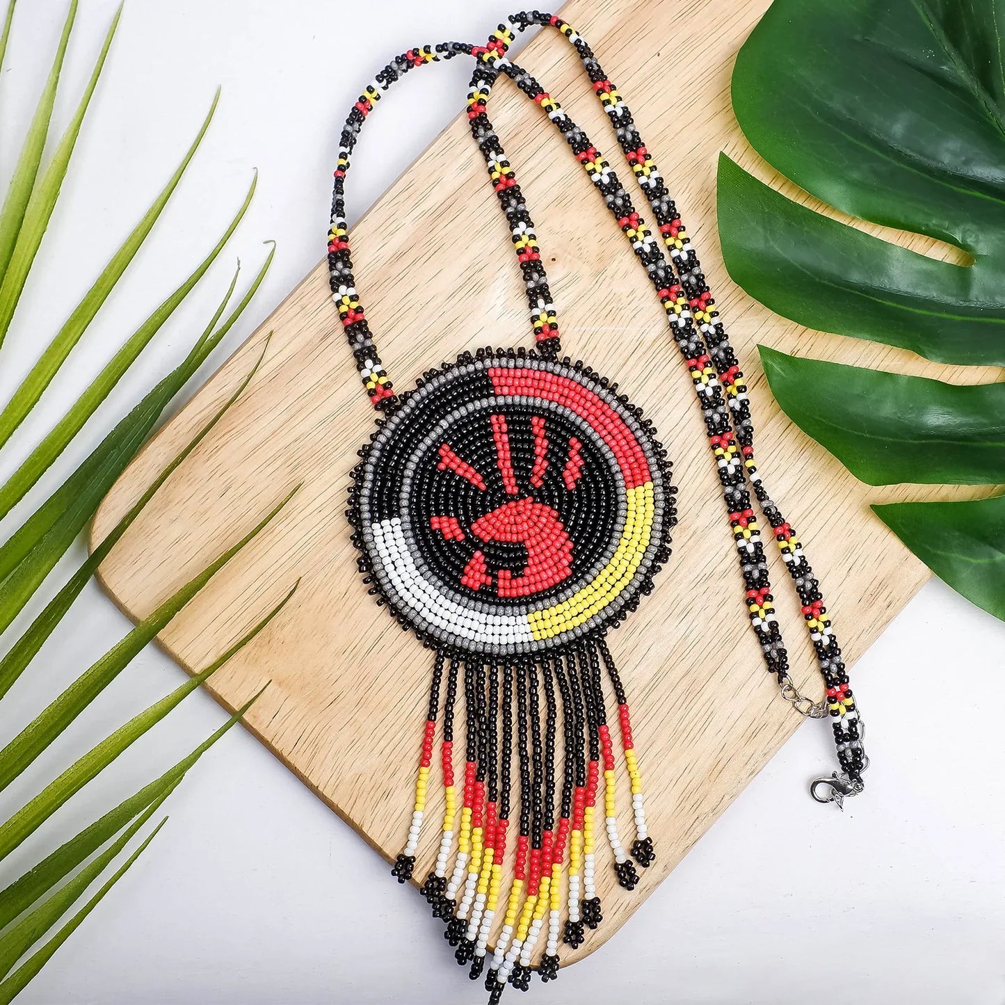 SALE 50% OFF - Indigenous Women Inspired Handmade Beaded Wire Pendant Necklace