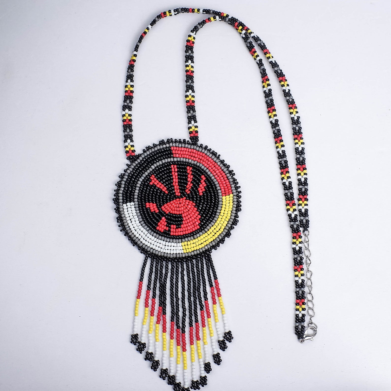 Native american jewelry Diamond of reds blacks gold online beads choker necklace / ears