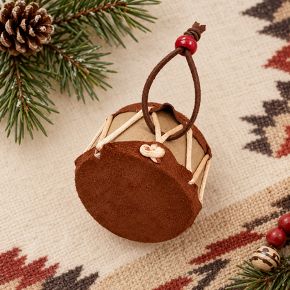 Native American Drum Ornament – Traditional Christmas Tree Decoration