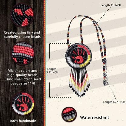 SALE 50% OFF - MMIW Handprint Beaded Choker Necklace Premium Native American Style