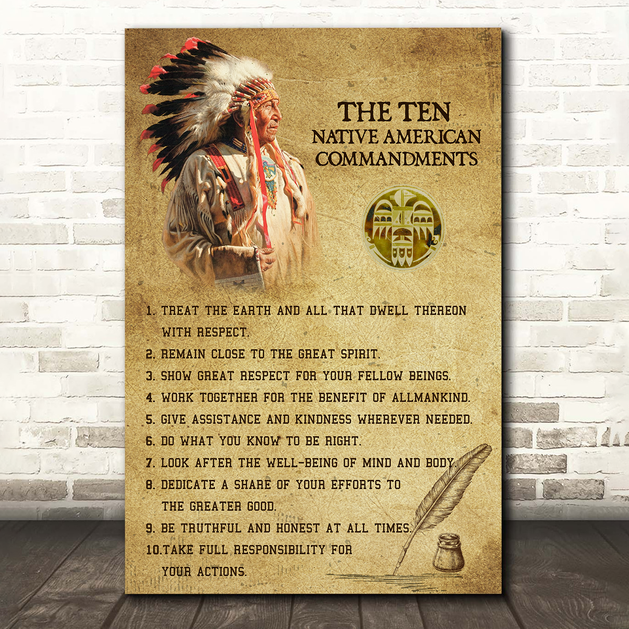 The Ten Native American Commandments Of Chief Poster