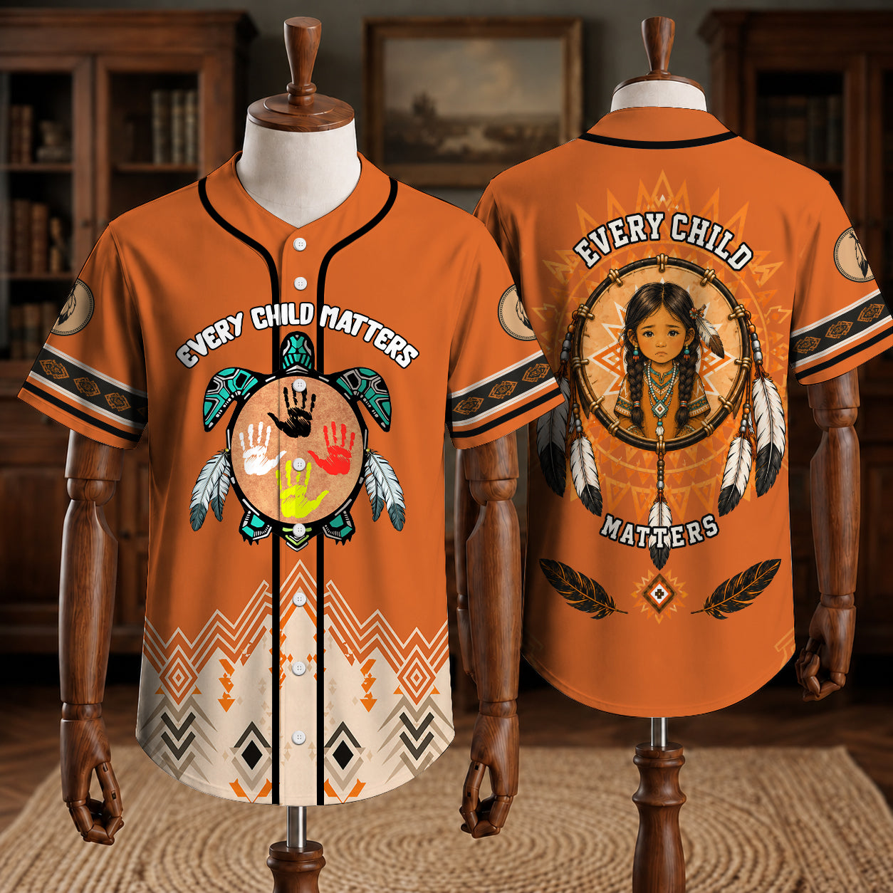 Native Every Child Matters Button Jersey – Orange Shirt Day Baseball Jersey Gift