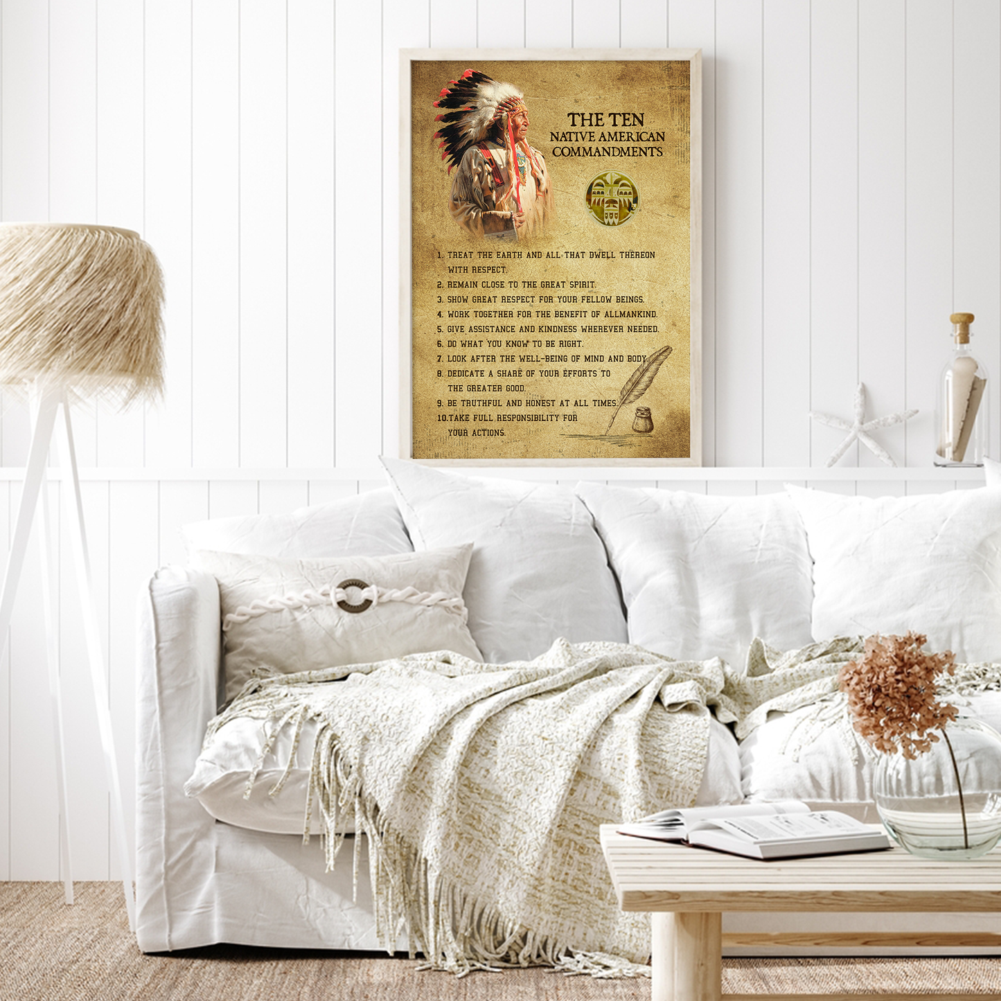 The Ten Native American Commandments Of Chief Poster