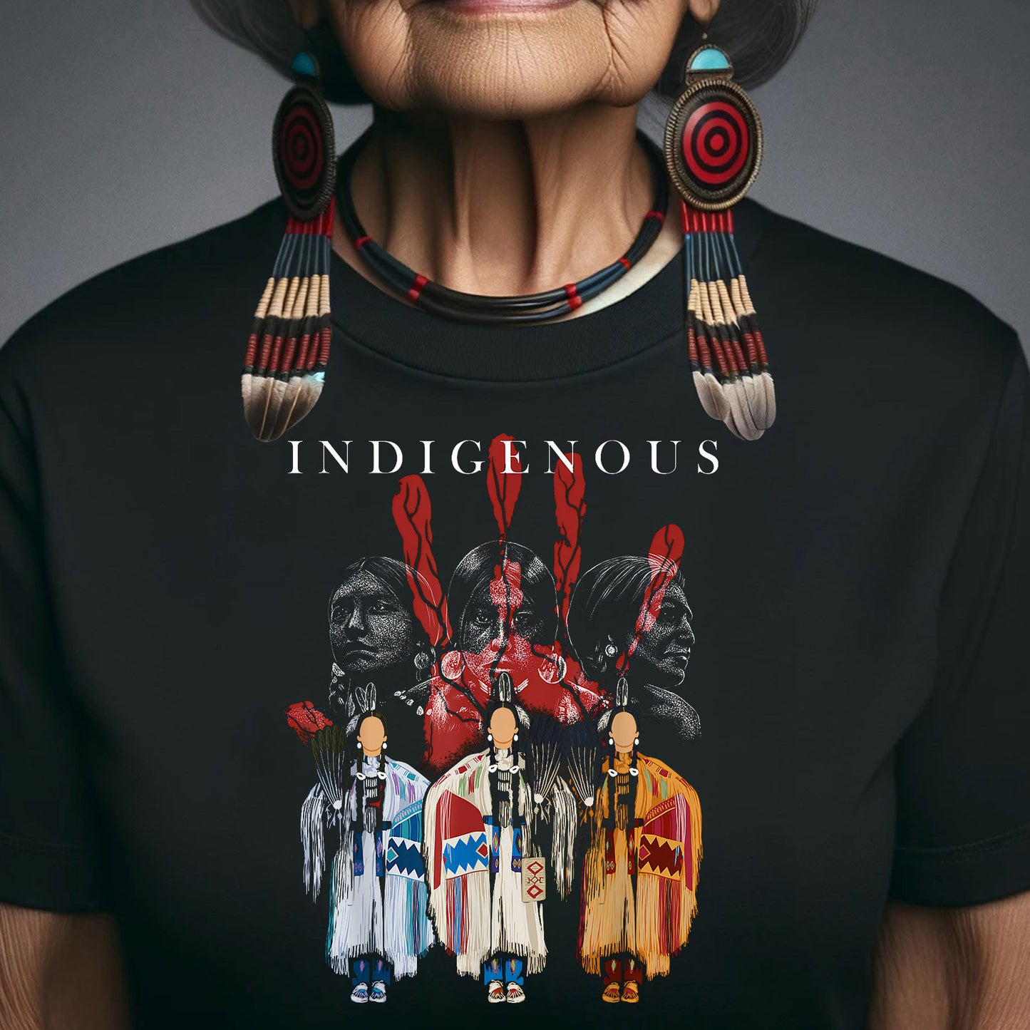 MMIW Native American Indigenous Red Hand Indian Blood Themed Unisex T-Shirt/T-Shirt V-Neck/Hoodie/Sweatshirt