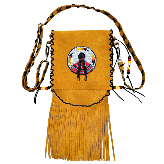 [Sale Off 50%] MMIW Handmade Leather Beaded Bag