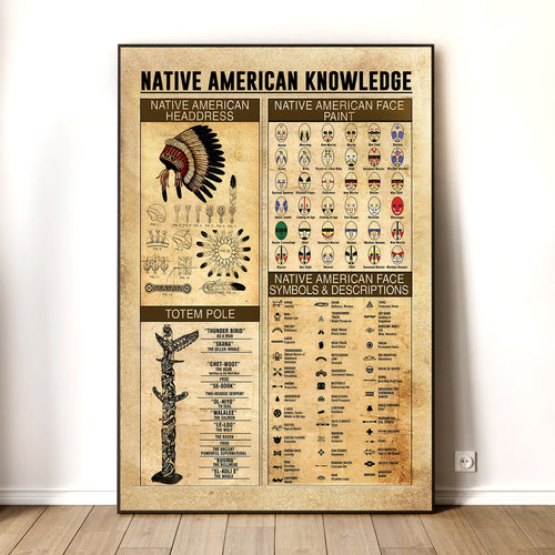 The Native American Knowledge Canvas/Poster Painting Prints Wall Art Decor For Classroom Bedroom