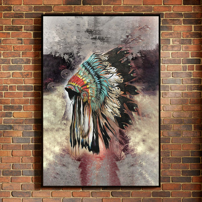 The Beautiful Native Headdress Poster/Canvas