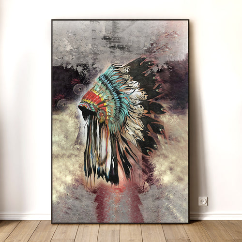 The Beautiful Native Headdress Poster/Canvas