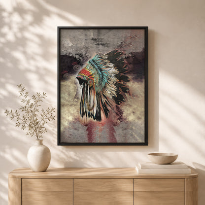 The Beautiful Native Headdress Poster/Canvas