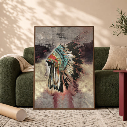 The Beautiful Native Headdress Poster/Canvas