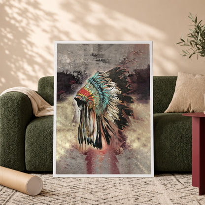 The Beautiful Native Headdress Poster/Canvas