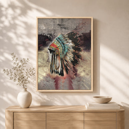 The Beautiful Native Headdress Poster/Canvas