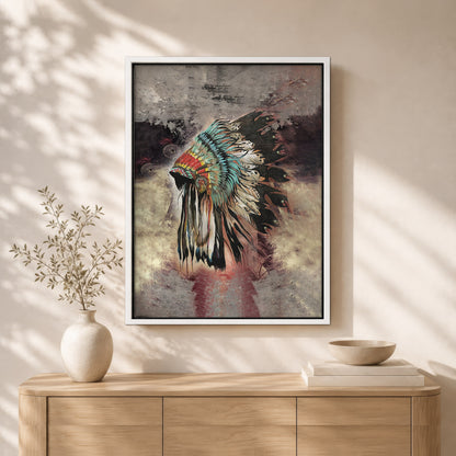 The Beautiful Native Headdress Poster/Canvas