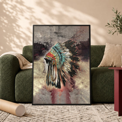 The Beautiful Native Headdress Poster/Canvas