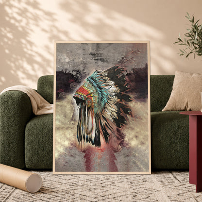 The Beautiful Native Headdress Poster/Canvas