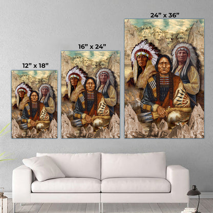 The Three Native American Chief Portrait Poster/Canvas