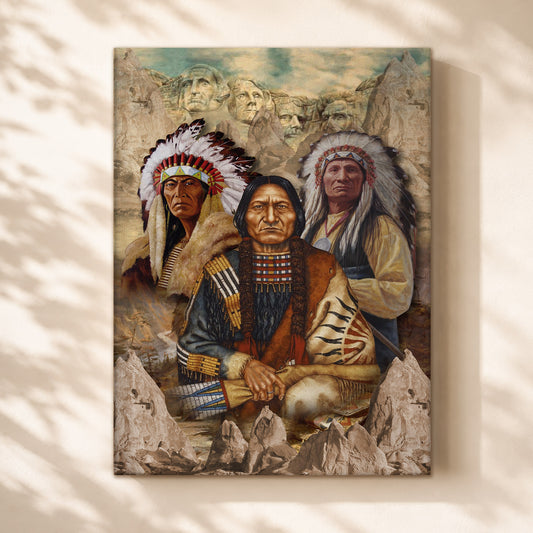 The Three Native American Chief Portrait Poster/Canvas