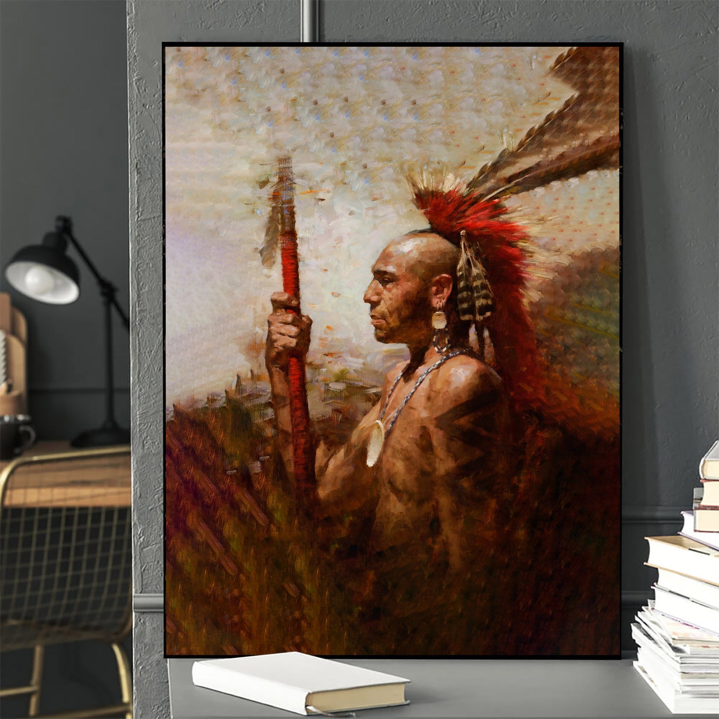 Abstract Native indian Feathered Poster/Canvas