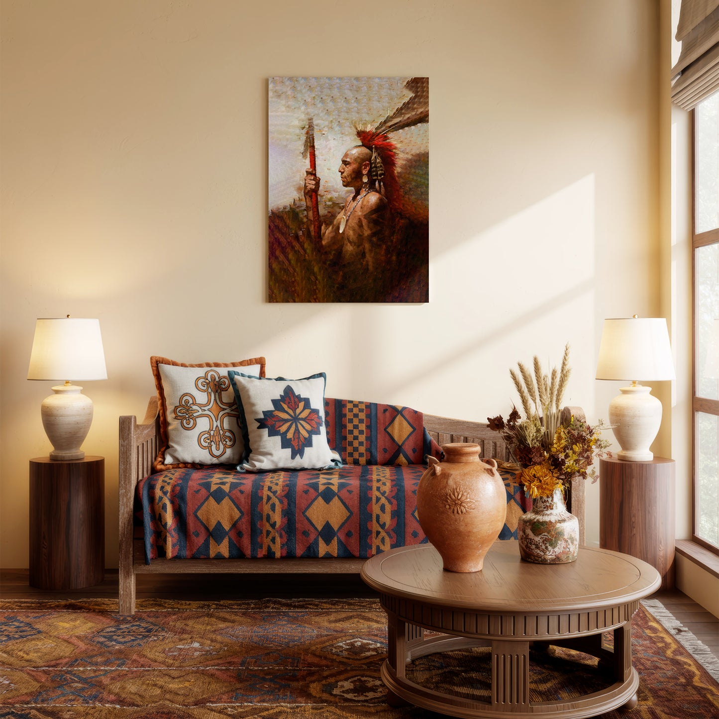 Abstract Native indian Feathered Poster/Canvas