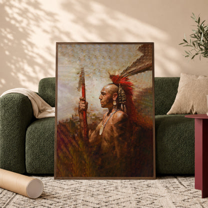 Abstract Native indian Feathered Poster/Canvas