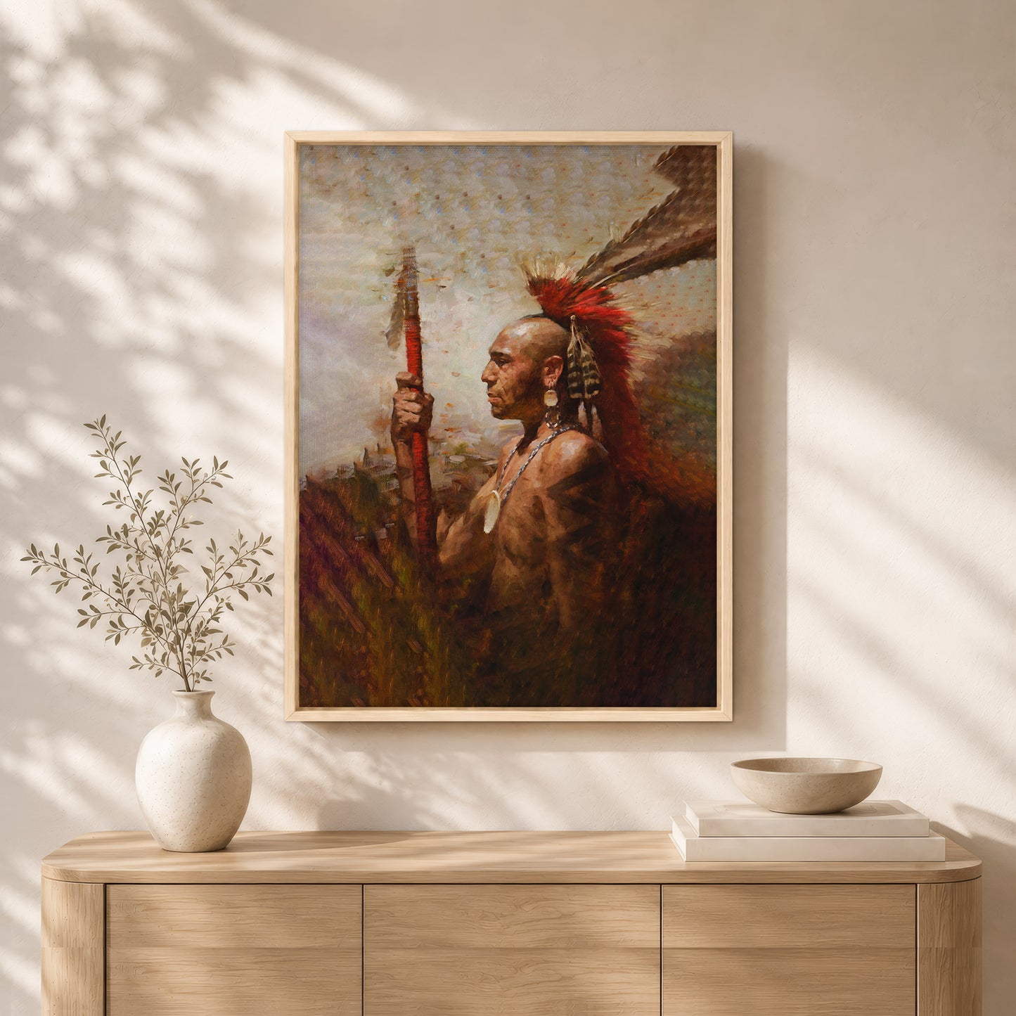 Abstract Native indian Feathered Poster/Canvas