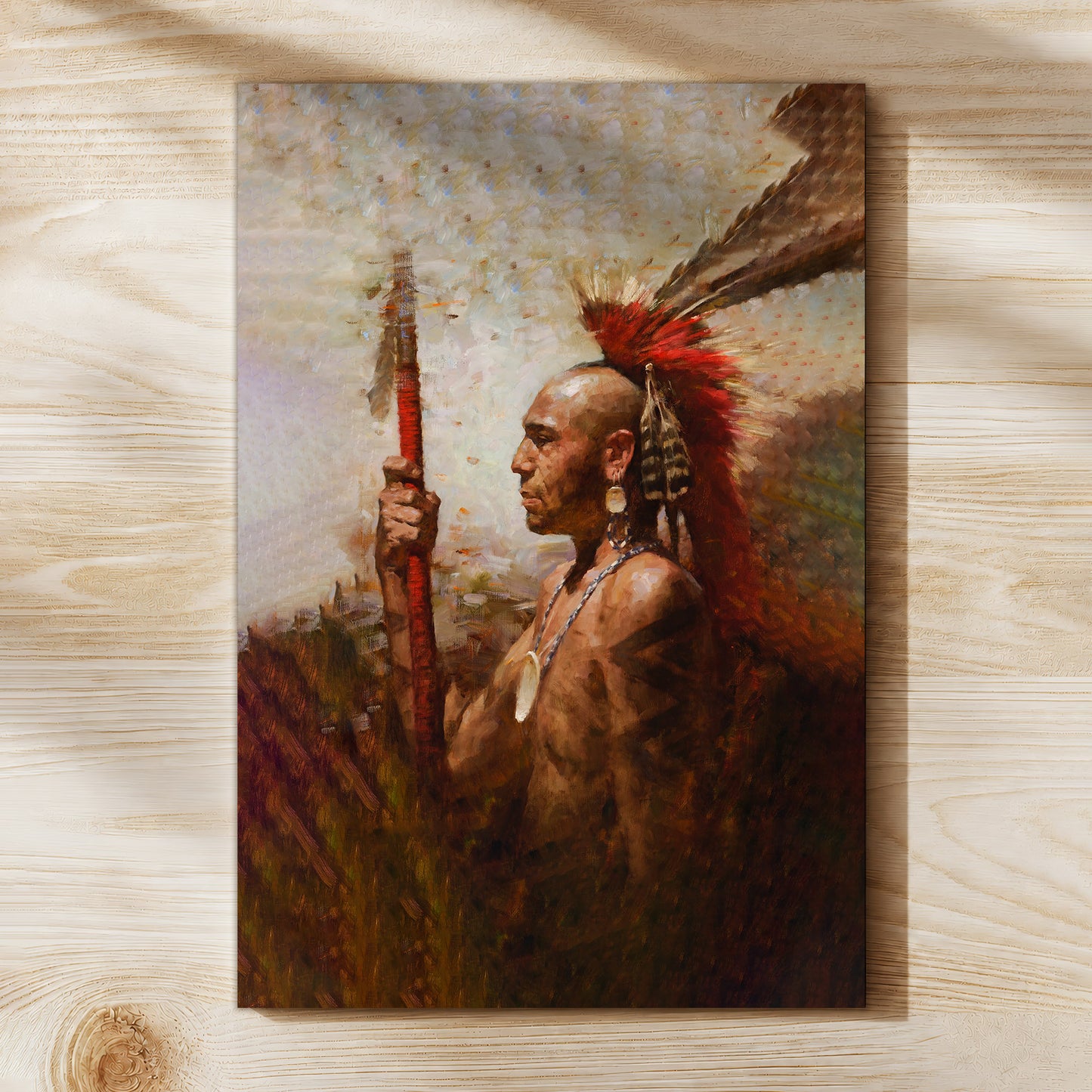 Abstract Native indian Feathered Poster/Canvas