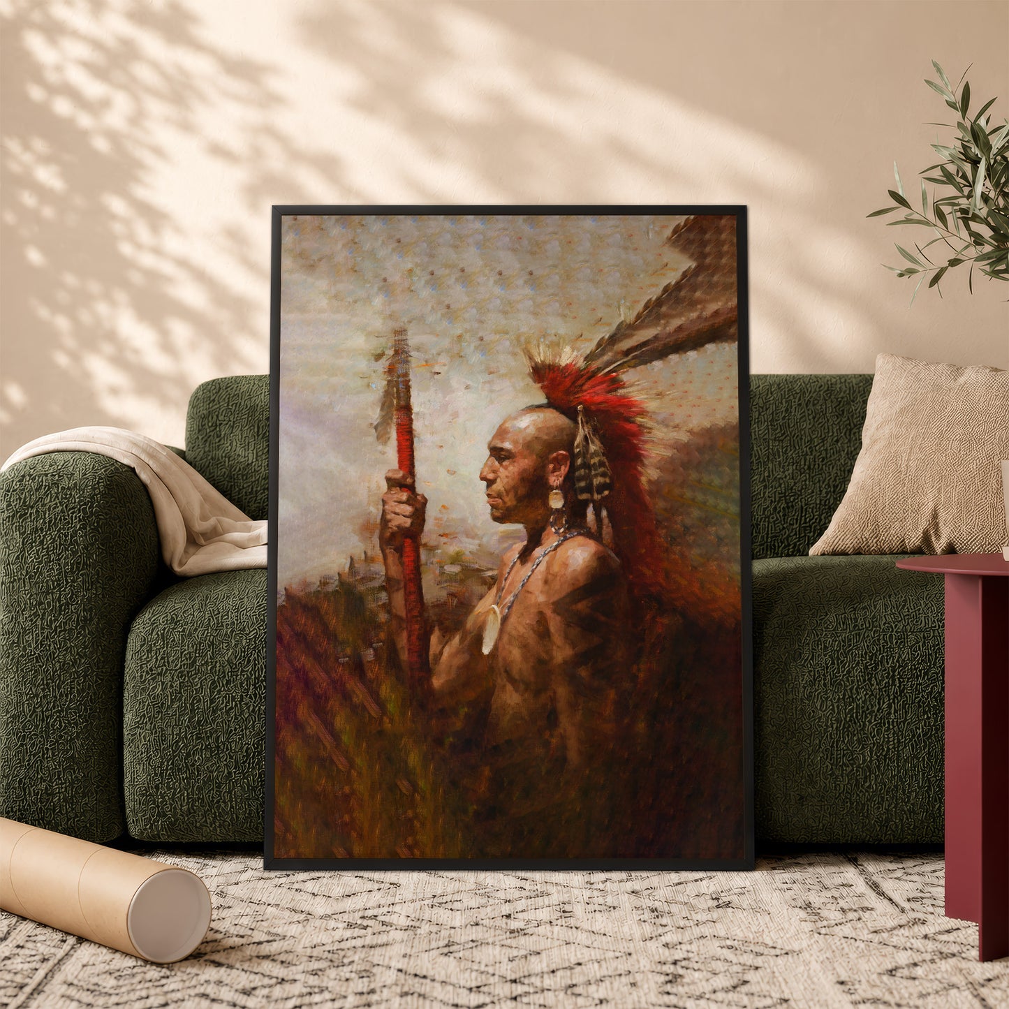 Abstract Native indian Feathered Poster/Canvas