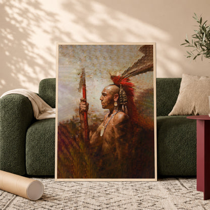 Abstract Native indian Feathered Poster/Canvas