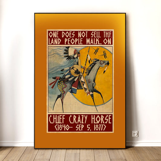 The Native American Chief Crazy Horse Poster/Canvas