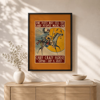 The Native American Chief Crazy Horse Poster/Canvas