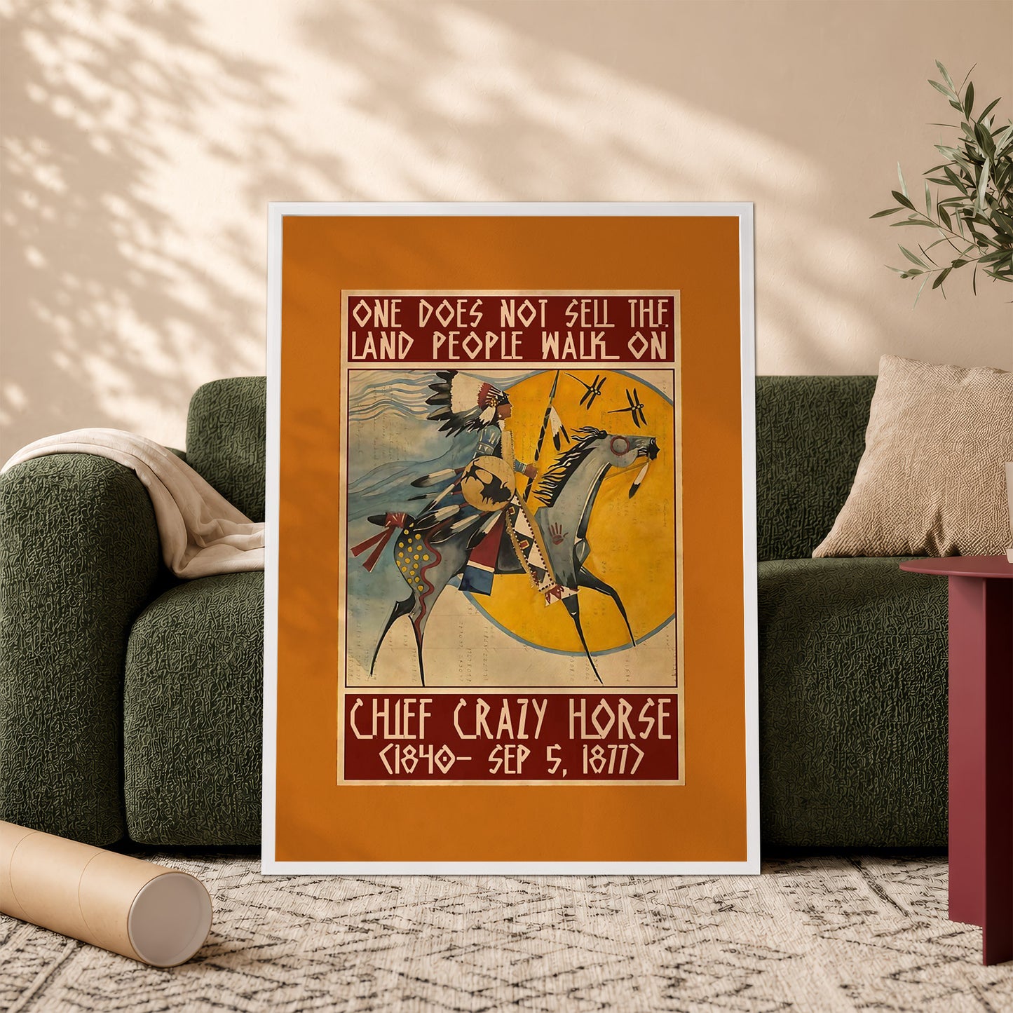The Native American Chief Crazy Horse Poster/Canvas