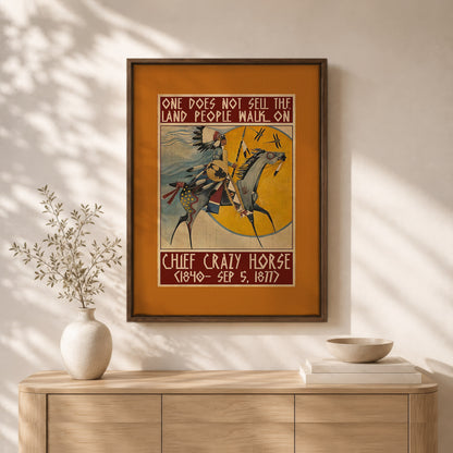 The Native American Chief Crazy Horse Poster/Canvas