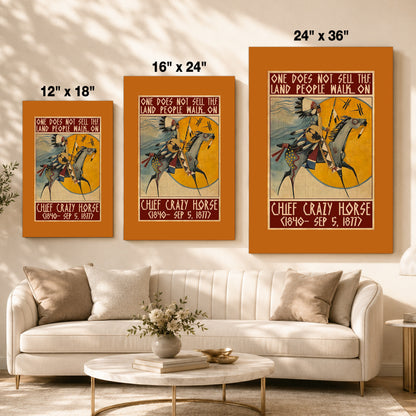 The Native American Chief Crazy Horse Poster/Canvas