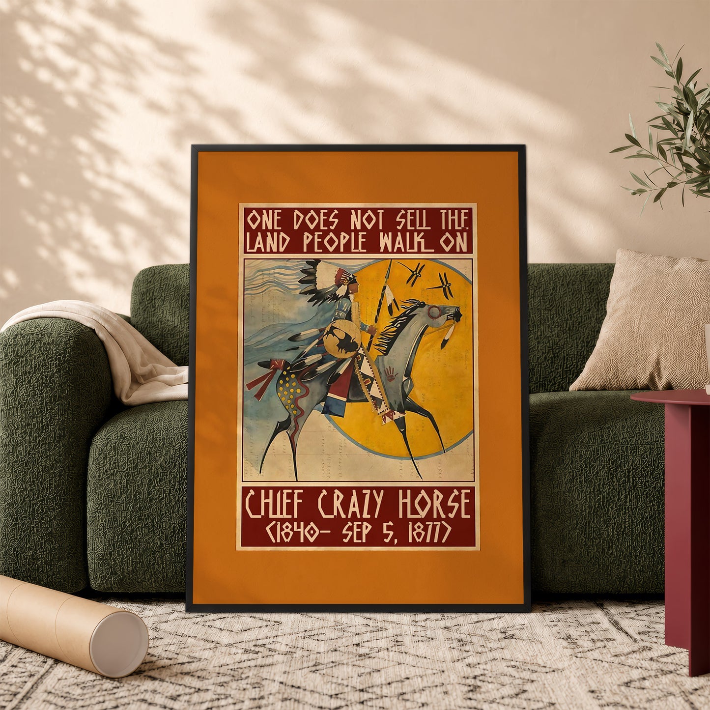 The Native American Chief Crazy Horse Poster/Canvas