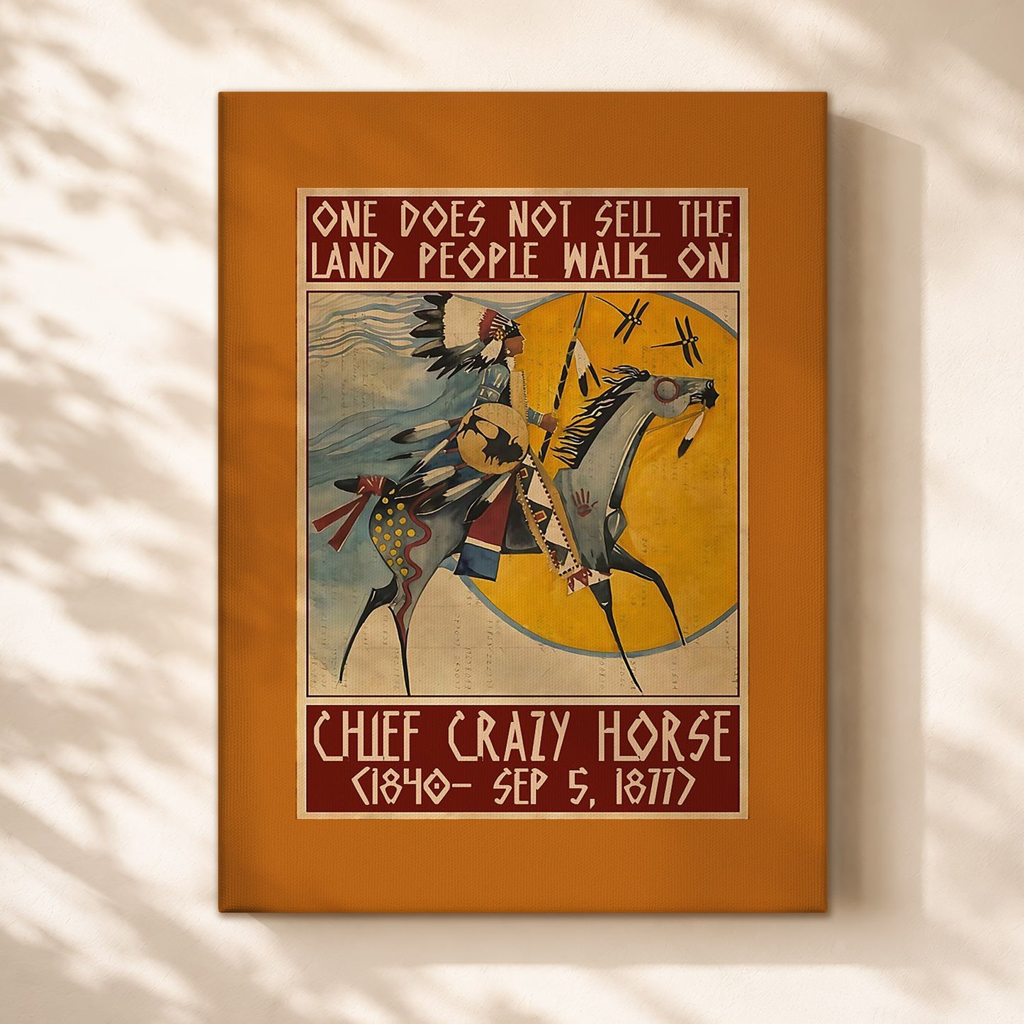 The Native American Chief Crazy Horse Poster/Canvas