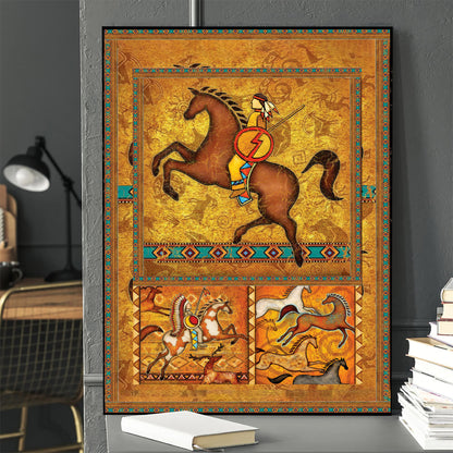 The Orange Native American Horse Poster/Canvas