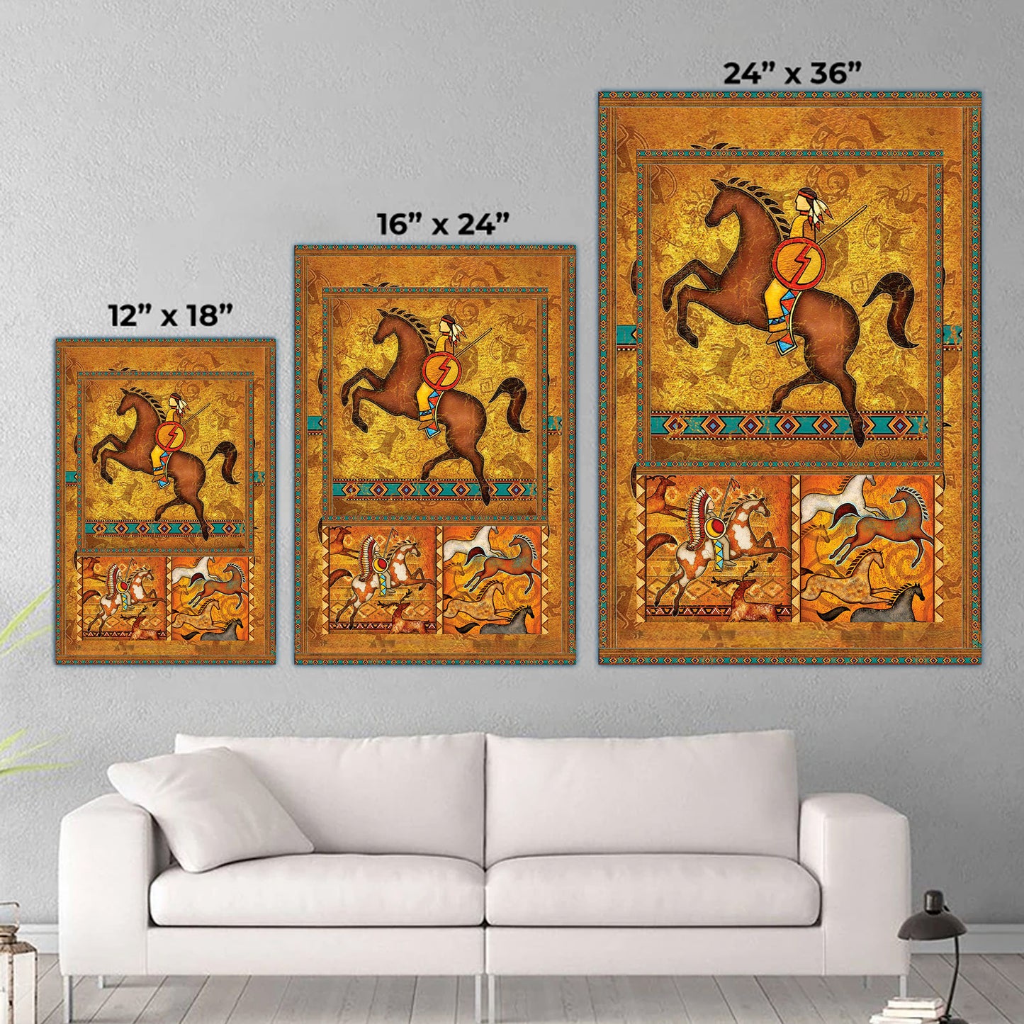 The Orange Native American Horse Poster/Canvas