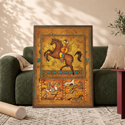 The Orange Native American Horse Poster/Canvas