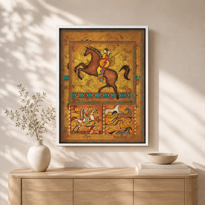 The Orange Native American Horse Poster/Canvas