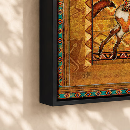 The Orange Native American Horse Poster/Canvas