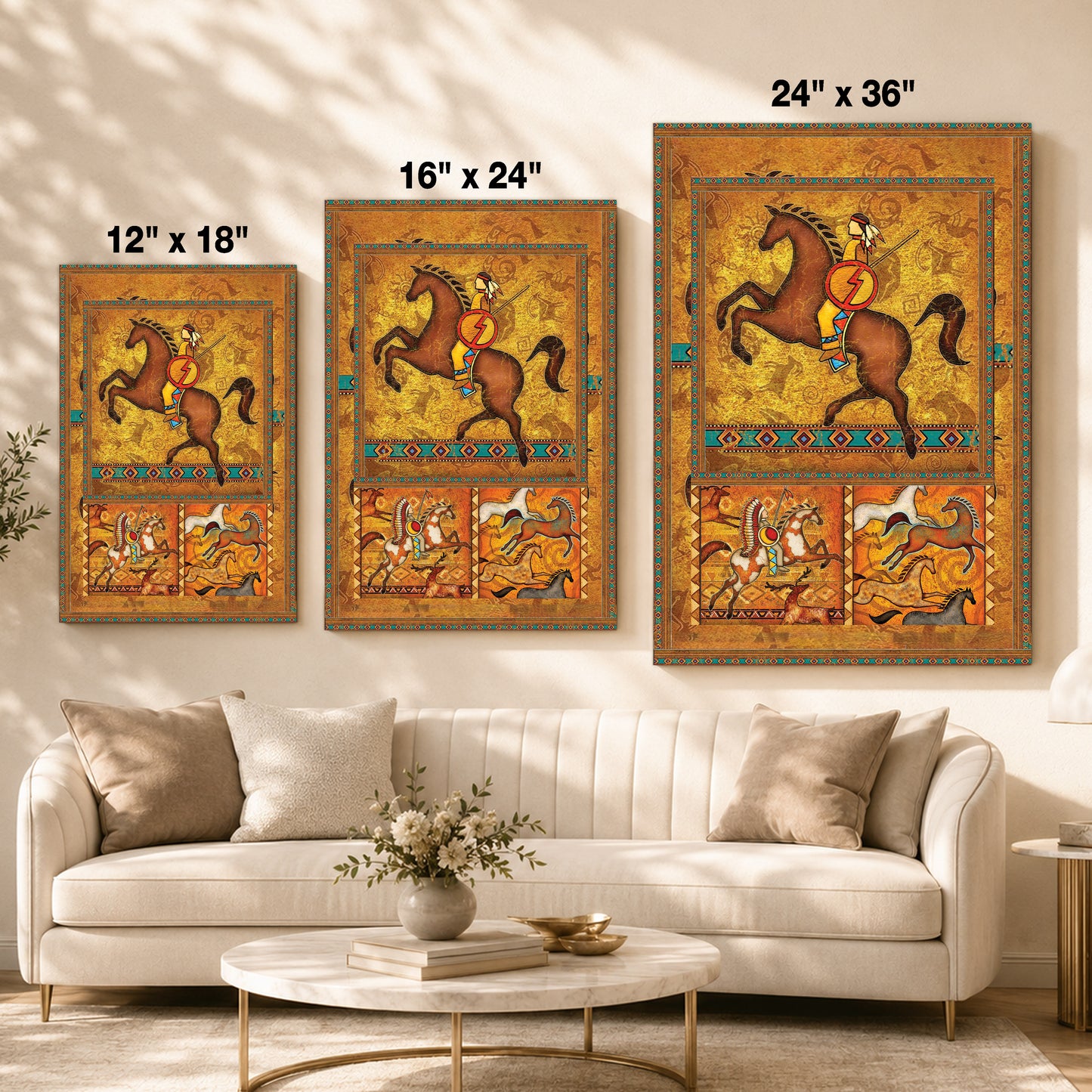 The Orange Native American Horse Poster/Canvas