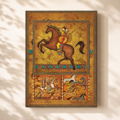 The Orange Native American Horse Poster/Canvas