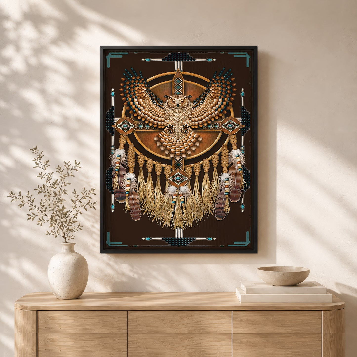 The Native American Dreamcatcher Owl Poster/Canvas