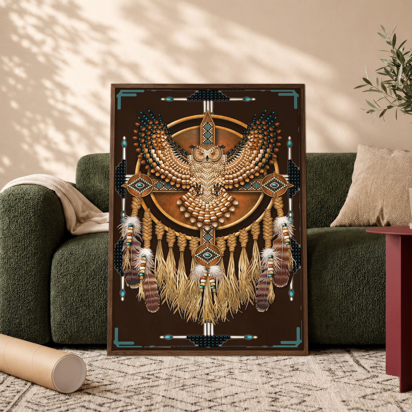 The Native American Dreamcatcher Owl Poster/Canvas